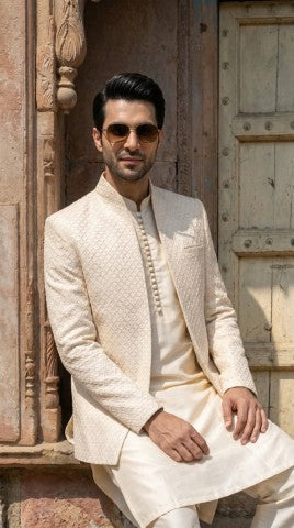 Royal Ivory Prince Coat Set