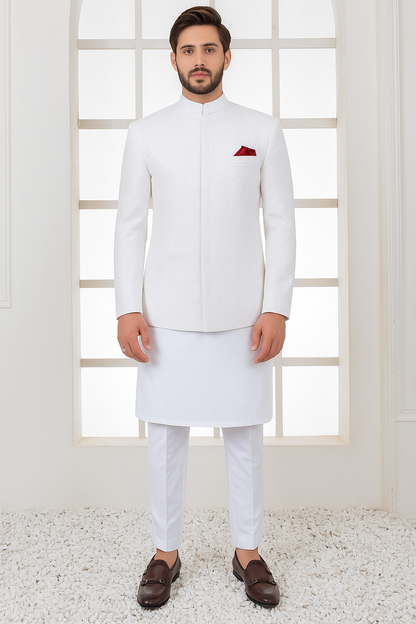 Embroided White Prince Coat
