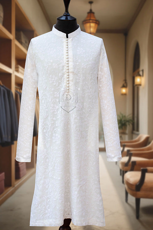 White Embroidered Kurta Pajama