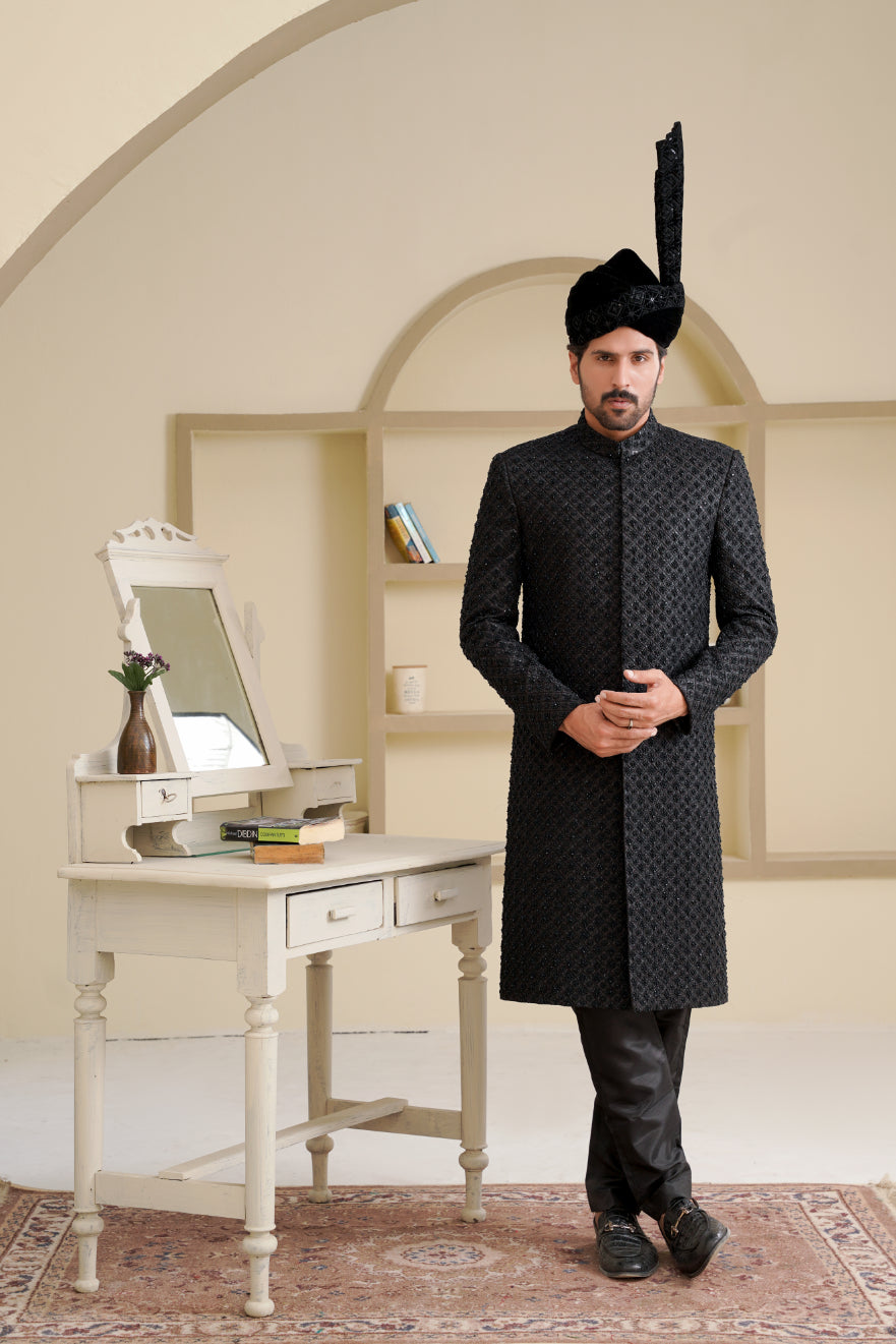 Black Hand Made Sherwani