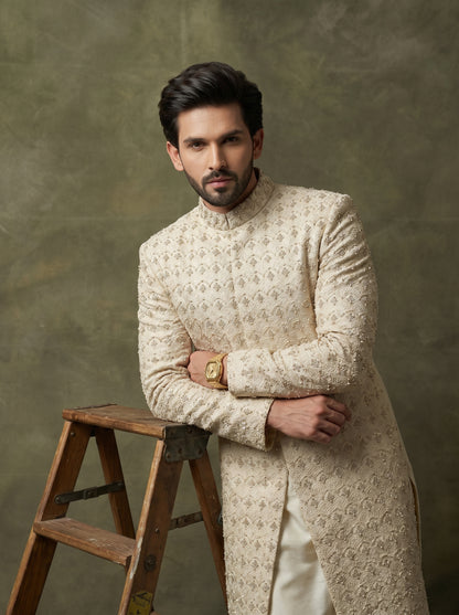 Men's Luxury Ivory Embroidered Sherwani