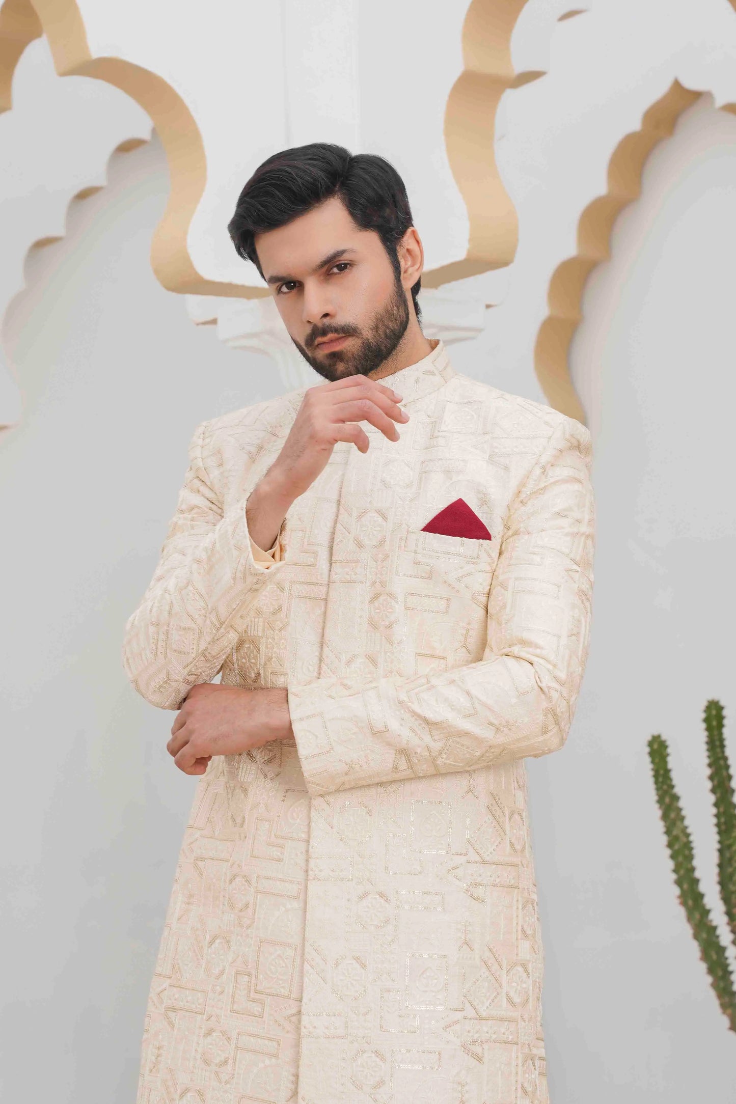 Royal Ivory Sherwani – Timeless Elegance for the Modern Groom