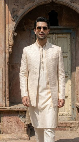 Royal Ivory Prince Coat Set
