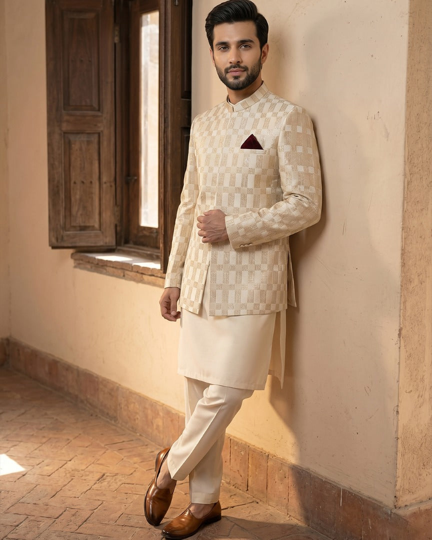 Luxury Ivory Prince Coat Timeless Elegance for Special Occasions
