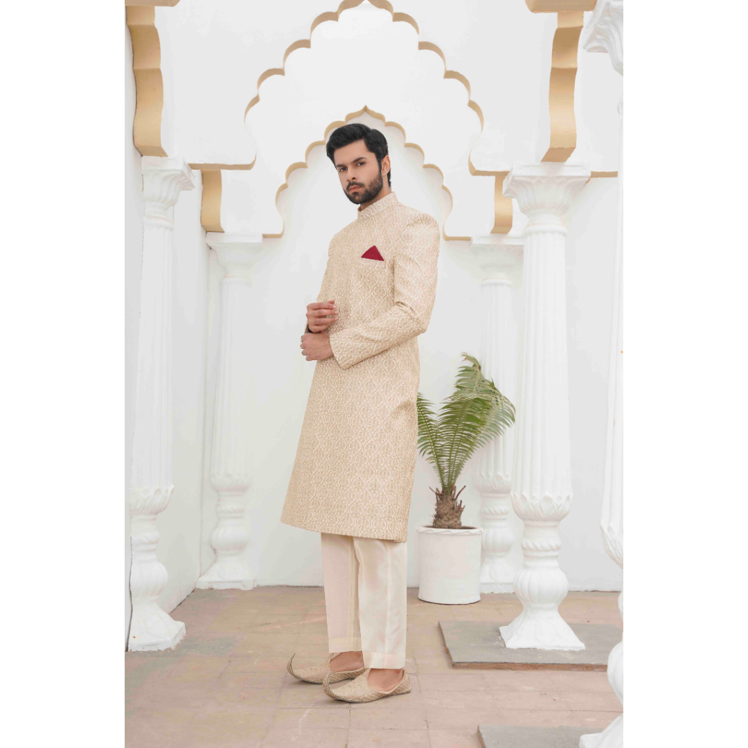 Golden Embroidery Sherwani