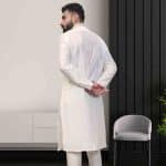 Off White Raw Silk Kurta Pajama (KP 4) - Image 2
