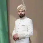 Off -White Handmade Embroidered Sherwani (S 1)