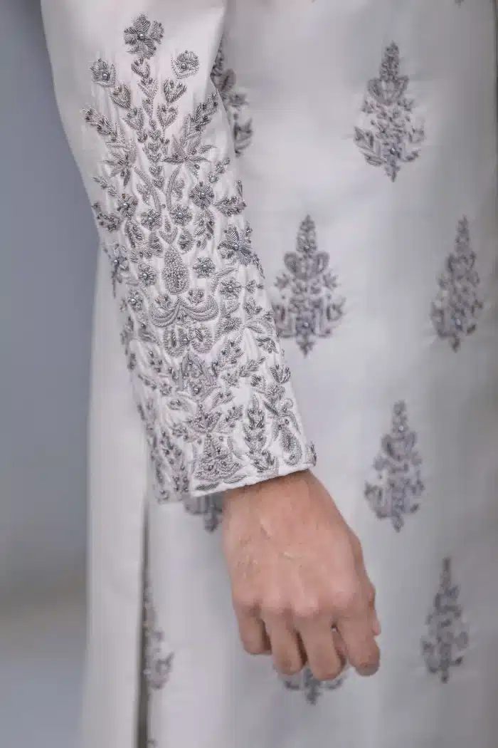 Korean Silk Grey Sherwani (S 7)