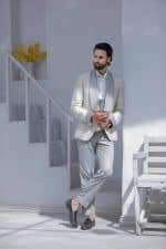 Night grey 3-piece suit for groom with waistcoat