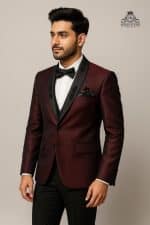 Luxury Mahroon Suit – 2 Button Handmade Embroidery (ds 3) - Image 3