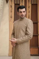 Timeless Beige Groom Sherwani  (S 17 ) - Image 4