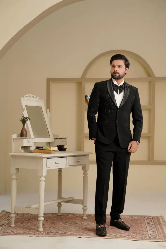 Black Groom Two Piece Designer Suit (ds-4) - Image 12