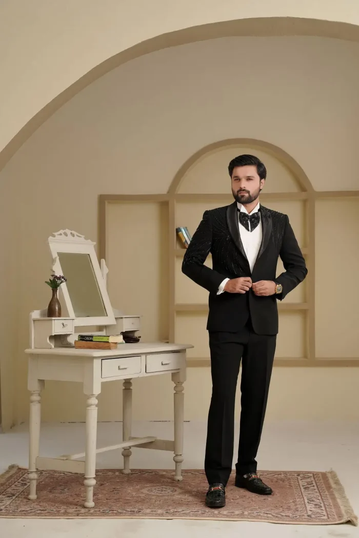 Black Groom Two Piece Designer Suit (ds-4) - Image 4
