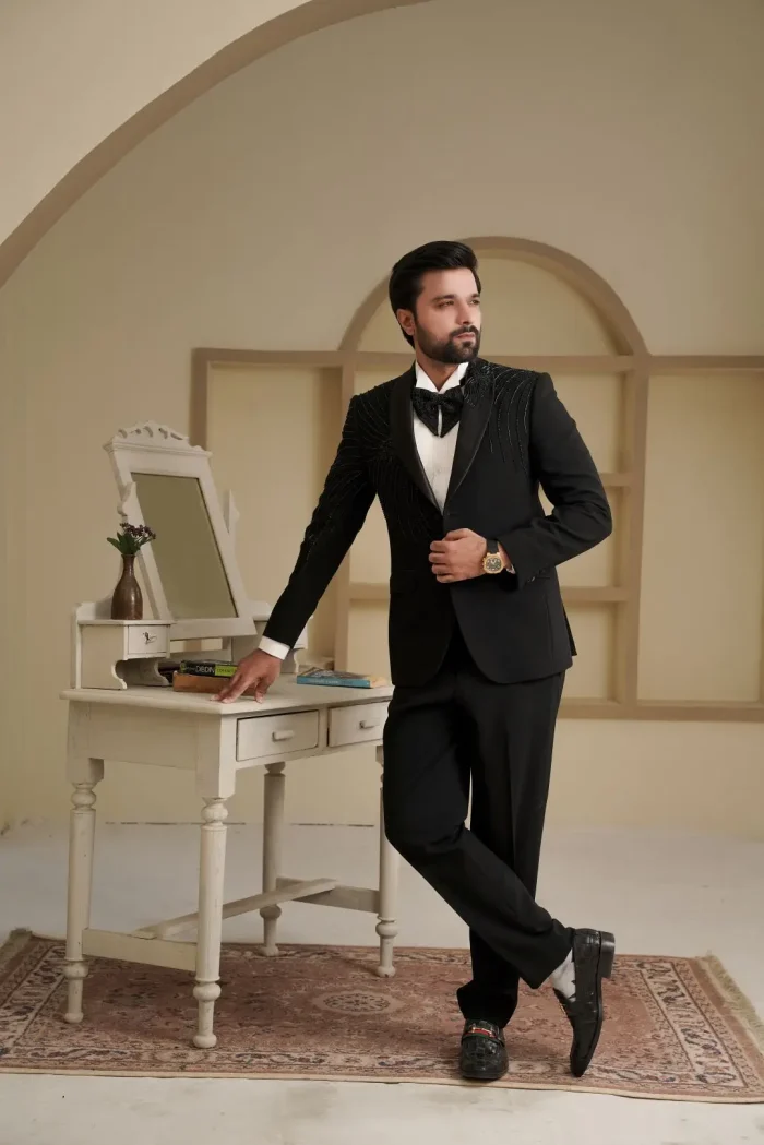 Black Groom Two Piece Designer Suit (ds-4) - Image 5
