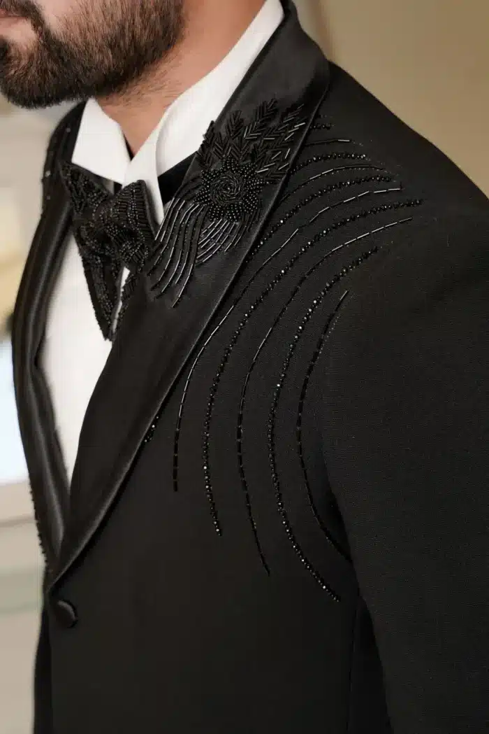 Black Groom Two Piece Designer Suit (ds-4) - Image 8