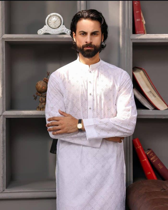 Designer White Kurta for Men - Image 2