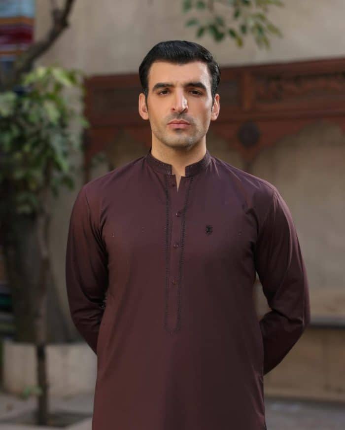 Men's Coffee Brown Cotton Kurta Pajama Set - Slim Fit Ethnic Wear - Image 2