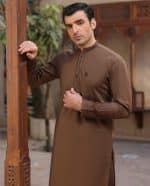Dark brown premium kurta for men