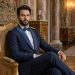 Single button embroidered tuxedo in lightweight wool